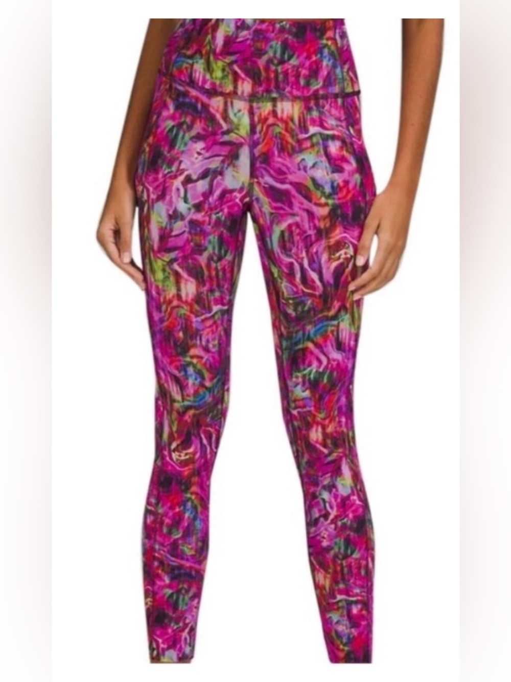 Lululemon Base Pace High-Rise Tight 25" hyper flow pink multi size 14 EUC